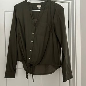 A new day olive button down top